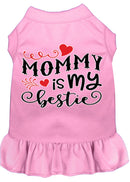 Pet Dog & Cat Dress Screen Printed, "Mommy Is My Bestie"