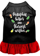 Pet Dog & Cat Dress Screen Printed, "Pumpkin Kisses and Harvest Wishes"