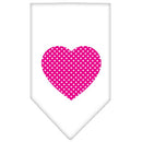 Pet and Dog Bandana Screen Printed, "Pink Swiss Dot Heart"