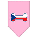 Pet and Dog Bandana Screen Printed, "Bone Shaped Czech Republic Flag"