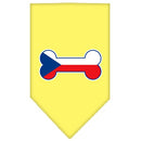 Pet and Dog Bandana Screen Printed, "Bone Shaped Czech Republic Flag"