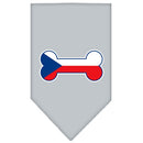 Pet and Dog Bandana Screen Printed, "Bone Shaped Czech Republic Flag"