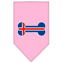 Pet and Dog Bandana Screen Printed, "Bone Shaped Iceland Flag"