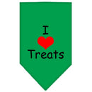 Pet and Dog Bandana Screen Printed, "I Love Treats"