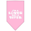 Pet and Dog Bandana Screen Printed, "I'm a Lover, Not A Biter"