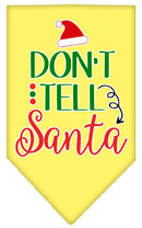 Christmas Pet and Dog Bandana Screen Printed, "Don't Tell Santa"