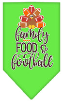 Pet and Dog Bandana Screen Printed, "Family, Food, & Football"