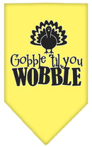 Pet and Dog Bandana Screen Printed, "Gobble Til You Wobble"
