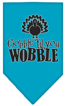 Pet and Dog Bandana Screen Printed, "Gobble Til You Wobble"