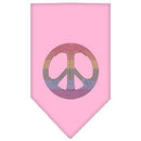 Pet and Dog Bandana Rhinestone, "Rainbow Peace Sign"