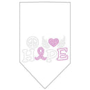 Pet and Dog Bandana Rhinestone, "Peace Love Hope Breast Cancer"