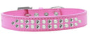 Dog, Puppy & Pet Fashion Collar, "Two Row Pearl And Clear Crystal Rimsets"