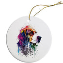Dog Breed Specific Round Christmas Ornament, "Beagle"
