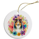 Dog Breed Specific Round Christmas Ornament, "Collie"