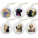 Dog Breed Specific Round Christmas Ornament, "Labrador"
