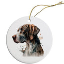 Dog Breed Specific Round Christmas Ornament, "Pointer"