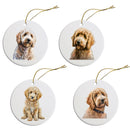 Dog Breed Specific Round Christmas Ornament, "Goldendoodle"