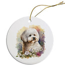 Dog Breed Specific Round Christmas Ornament, "Bichon Frise"