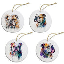 Dog Breed Specific Round Christmas Ornament, "Bulldog"