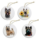 Dog Breed Specific Round Christmas Ornament, "Cairn Terrier"