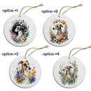 Dog Breed Specific Round Christmas Ornament, "Whippet"