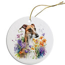 Dog Breed Specific Round Christmas Ornament, "Whippet"