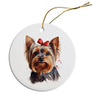 Dog Breed Specific Round Christmas Ornament, "Yorkie"