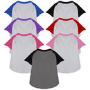 Pet Dog & Cat Raglan Baseball Shirt Blank, Plain