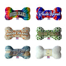Pet & Dog Plush Bone Toys, "Rhode Island State Options" (Available in different pattern options)