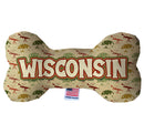 Pet & Dog Plush Bone Toys, "Wisconsin State Options" (Available in different pattern options)
