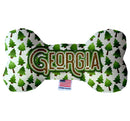 Pet & Dog Plush Bone Toys, "Georgia Mountains" (Set 2 of 2 Georgia State Toy Options, available in different pattern options!)