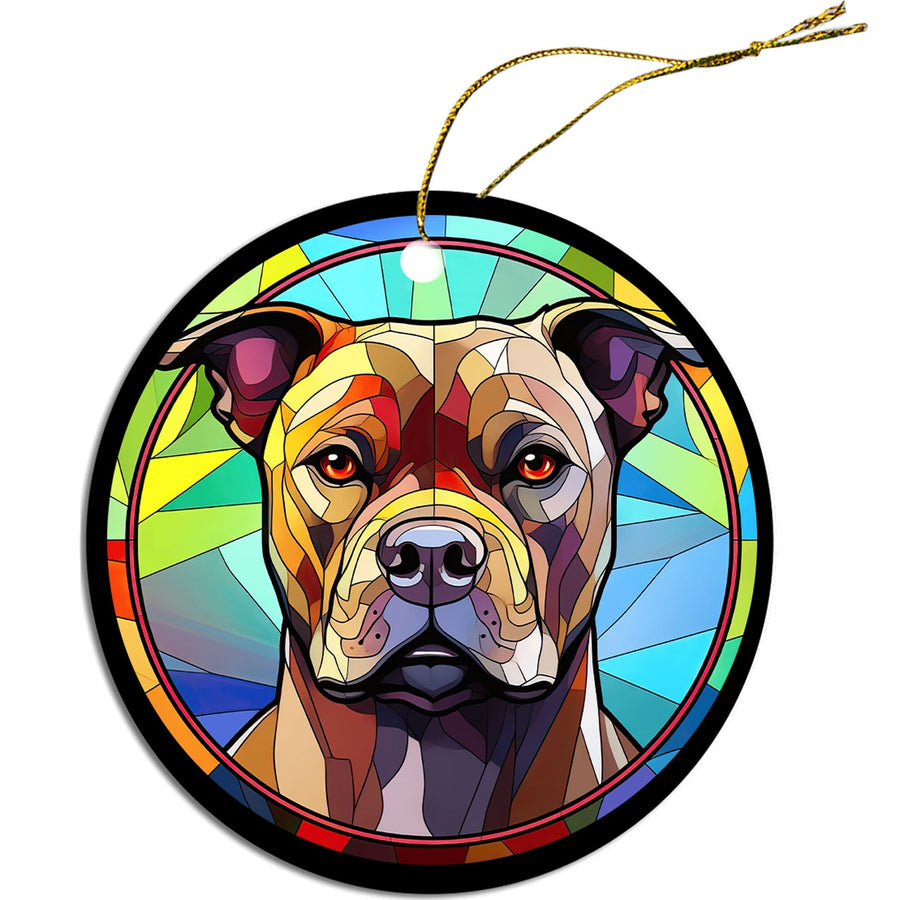 Dog Breed Christmas Ornament Stained Glass Style,