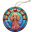 Dog Breed Christmas Ornament Stained Glass Style, "Toy Poodle"