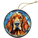 Dog Breed Christmas Ornament Stained Glass Style, "Bloodhound"