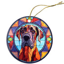 Dog Breed Christmas Ornament Stained Glass Style, "Great Dane"