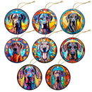 Dog Breed Christmas Ornament Stained Glass Style, "Great Dane"