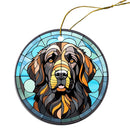 Dog Breed Christmas Ornament Stained Glass Style, "Newfoundland"