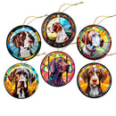 Dog Breed Christmas Ornament Stained Glass Style, "Pointer"