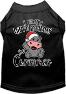 Pet Dog & Cat Shirt Printed, "I Want A Hippopotamus For Christmas"