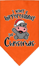 Christmas Pet and Dog Bandana Screen Printed, "I Want A Hippopotamus For Christmas"
