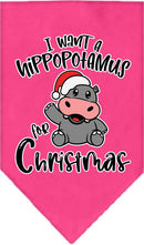Christmas Pet and Dog Bandana Screen Printed, "I Want A Hippopotamus For Christmas"