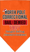 Christmas Pet and Dog Bandana Screen Printed, "North Pole Correctional"