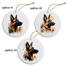 Dog Breed Specific Round Christmas Ornament, "Belgian Malinois"