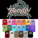 Pet Dog & Cat Screen Printed Shirt for Medium to Large Pets (Sizes 2XL-6XL), "Florida Retro Crabs"