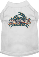 Pet Dog & Cat Screen Printed Shirt for Medium to Large Pets (Sizes 2XL-6XL), "Maryland Retro Crabs"