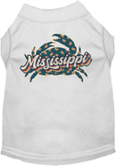 Pet Dog & Cat Screen Printed Shirt for Small to Medium Pets (Sizes XS-XL), "Mississippi Retro Crabs"