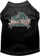 Pet Dog & Cat Screen Printed Shirt for Medium to Large Pets (Sizes 2XL-6XL), "New York Retro Crabs"