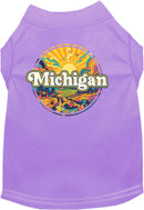 Pet Dog & Cat Screen Printed Shirt, "Michigan Trippy Peaks"