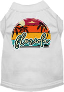 Pet Dog & Cat Screen Printed Shirt for Medium to Large Pets (Sizes 2XL-6XL), "Florida Retro Beach Sunset"