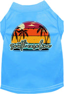 Pet Dog & Cat Screen Printed Shirt for Small to Medium Pets (Sizes XS-XL), "South Carolina Retro Beach Sunset"